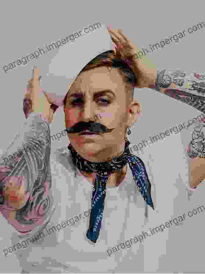 A British Drag King With A Shaved Head And Intense Makeup, Wearing A Leather Jacket And Studs. Kings Of Drag 4: High Quality Studio Photographs Of British Drag Kings