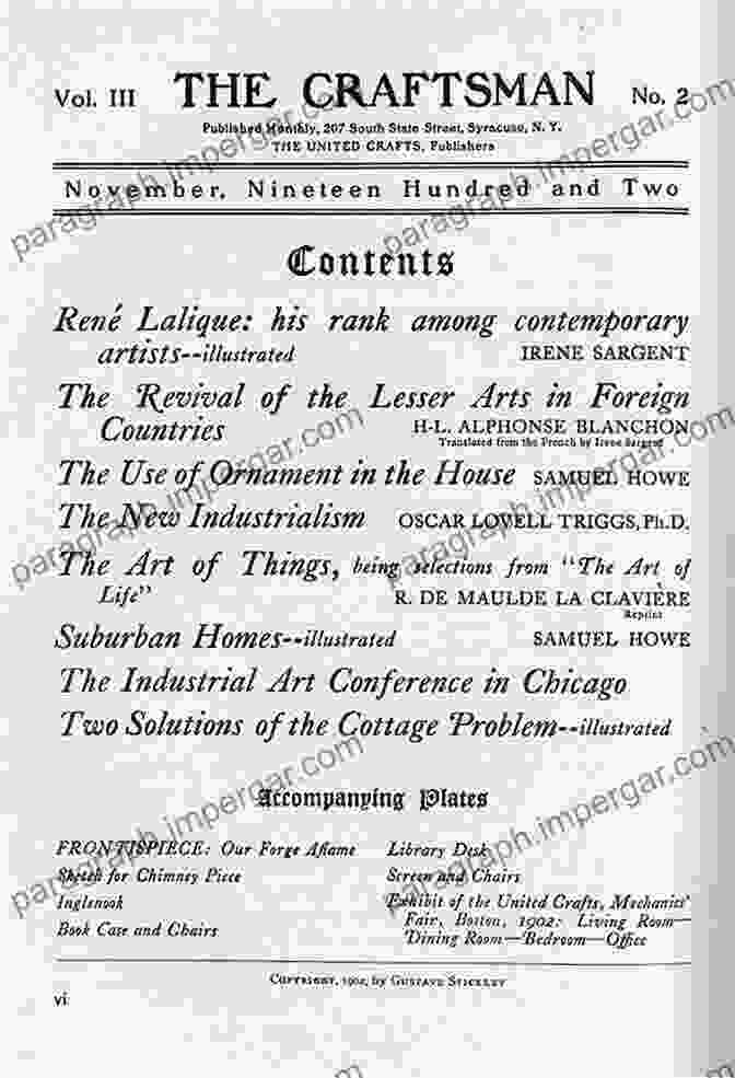 The Craftsman Magazine, Volume 11, Number 5, November 1902, Featuring Gustav Stickley And The American Arts And Crafts Movement The Craftsman Magazine Volume 3 Number 2 November 1902